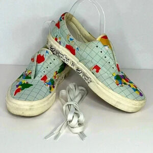 Vans Era Save Our Planet‎ MultiColor Globe World Map Sneaker Skater Sz W 9.5 M 8
